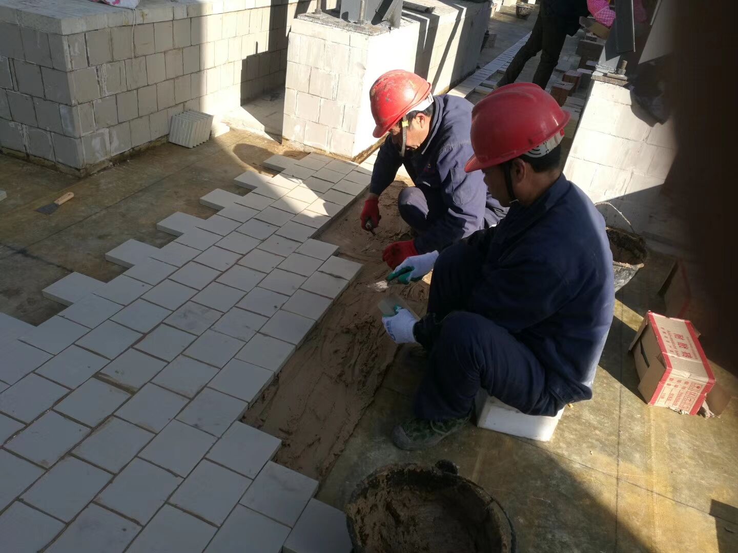 耐酸磚施工現場圖 耐酸磚施工現場圖